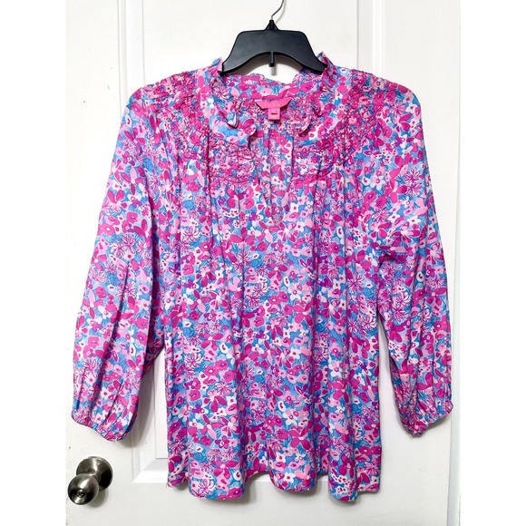 Lilly Pulitzer Lourdes 3/4 Sleeve Cotton in Pink Baby Bloomer Size XL - Picture 5 of 12